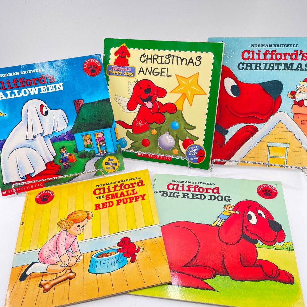 Clifford the Big Red Dog Vintage Scholastic Book Lot of 5 Christmas Halloween